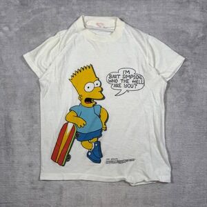 The Simpsons Shirt Youth Small White Bart Simpson Vintage 1989 Single Stitch